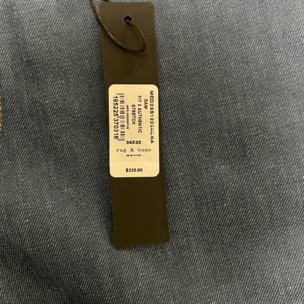 Rag And Bone Raw Fit 2 Authentic Stretch jean mens size 34W 32L - Picture 8 of 11